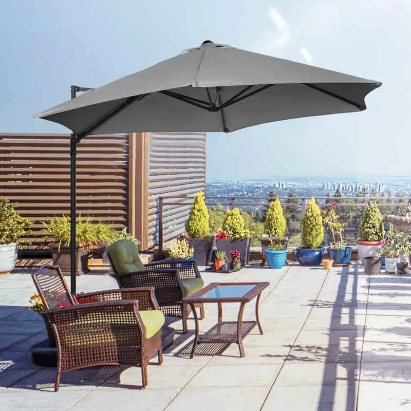 Outsunny 2.5M Cantilever Parasol With 360-degree Rotation With Cross Base - Dark Grey - 84D-209V00CG 2 Outsunny 2.5M Cantilever Parasol With 360-degree Rotation With Cross Base - Dark Grey - 84D-209V00CG - Image 2