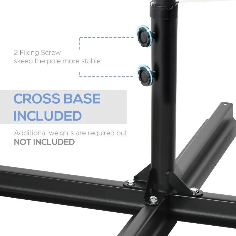 Outsunny 2.5M Cantilever Parasol With 360-degree Rotation With Cross Base - Dark Grey - 84D-209V00CG 4 Outsunny 2.5M Cantilever Parasol With 360-degree Rotation With Cross Base - Dark Grey - 84D-209V00CG - Image 4