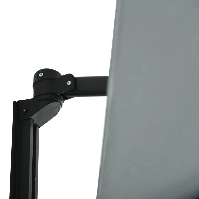 Outsunny Hand To Push Wall Mounted Parasol With 180° Rotatable Canopy - Grey - 84D-210V00GY 3 Outsunny Hand To Push Wall Mounted Parasol With 180° Rotatable Canopy - Grey - 84D-210V00GY - Image 3