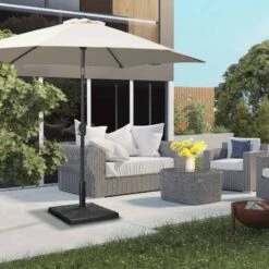 Outsunny 19kg Resin Parasol Base - Black - 84D-228V00BK