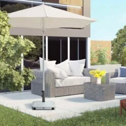 Outsunny Parasol Base With Wheels And Brakes - Grey - 84D-248V00LG