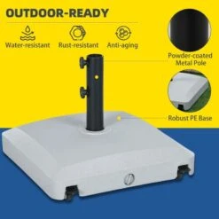 Outsunny Parasol Base With Wheels And Brakes - Grey - 84D-248V00LG -OUTSUNNY Sales Shop outsunny 84d 248v00lg 6
