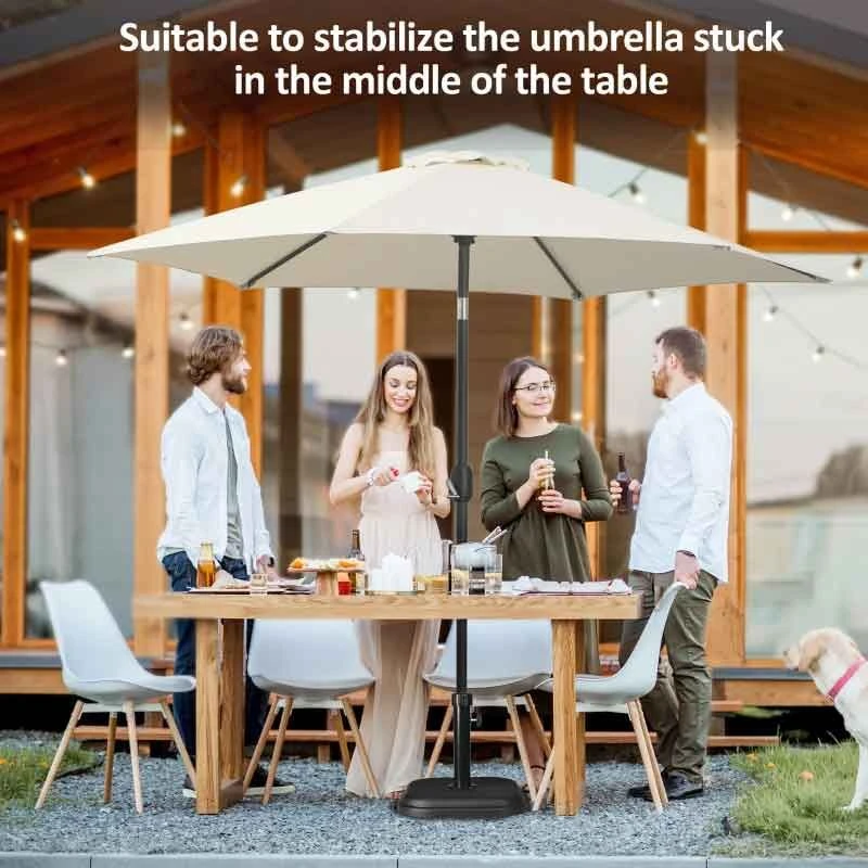Outsunny 11kg Concrete Parasol Base Holder - Black - 84D-249V00BK 8 Outsunny 11kg Concrete Parasol Base Holder - Black - 84D-249V00BK - Image 8