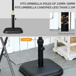 Outsunny 11kg Concrete Parasol Base Holder - Black - 84D-249V00BK 16 Outsunny 11kg Concrete Parasol Base Holder - Black - 84D-249V00BK -OUTSUNNY Sales Shop outsunny 84d 249v00bk 5