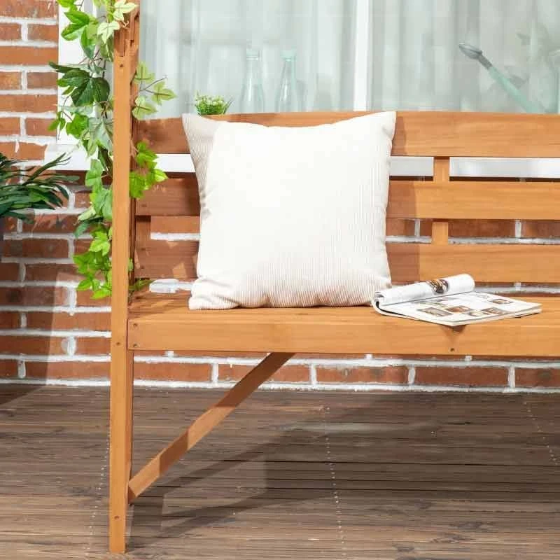 Outsunny 2-Seater Arch Garden Bench Natural - Natural Wood - 84G-002V00BN 9 Outsunny 2-Seater Arch Garden Bench Natural - Natural Wood - 84G-002V00BN - Image 9