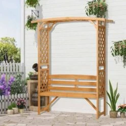 Outsunny 2-Seater Arch Garden Bench Natural - Natural Wood - 84G-002V00BN 19 Outsunny 2-Seater Arch Garden Bench Natural - Natural Wood - 84G-002V00BN -OUTSUNNY Sales Shop outsunny 84g 002v00bn 9 1