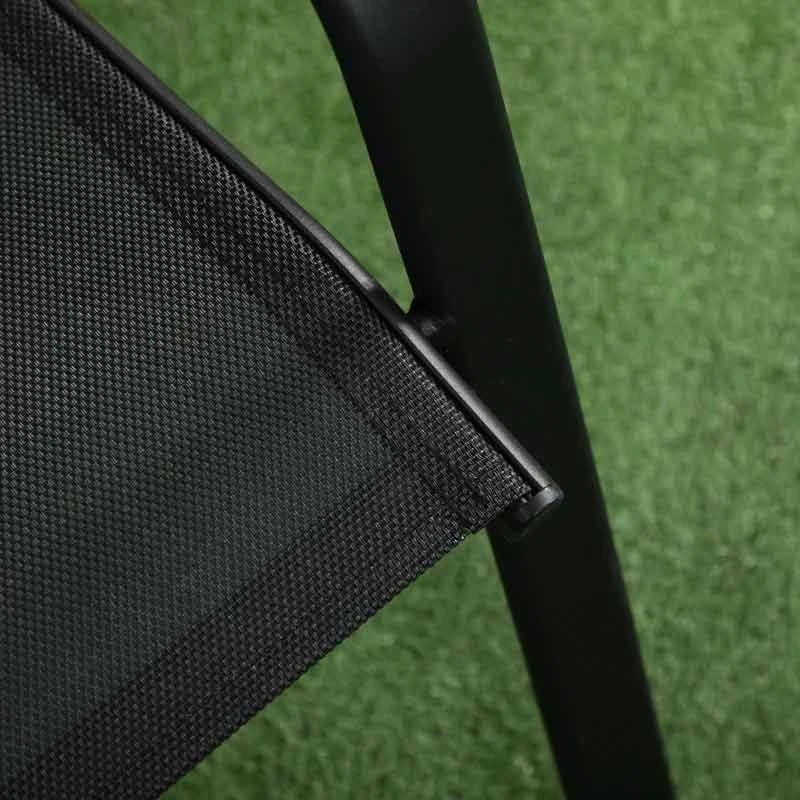Outsunny 3 Pieces Mesh Fabric Bistro Set - Black - 84G-029V00BK 5 Outsunny 3 Pieces Mesh Fabric Bistro Set - Black - 84G-029V00BK - Image 5