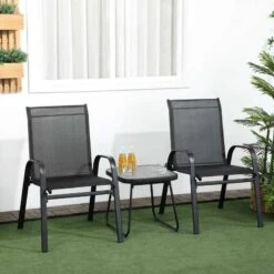 Outsunny 3 Pieces Mesh Fabric Bistro Set - Black - 84G-029V00BK 12 Outsunny 3 Pieces Mesh Fabric Bistro Set - Black - 84G-029V00BK -OUTSUNNY Sales Shop outsunny 84g 029v00bk 9