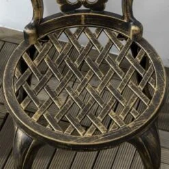 Outsunny 3 Piece Cast Aluminium Bistro Set With Parasol Hole - Bronze - 84G-042V00BN -OUTSUNNY Sales Shop outsunny 84g 042v00bn 6