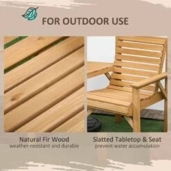 Outsunny 2 Seater Wooden Garden Bench With Table - Brown - 84G-144V00LR -OUTSUNNY Sales Shop outsunny 84g 144v00lr 6