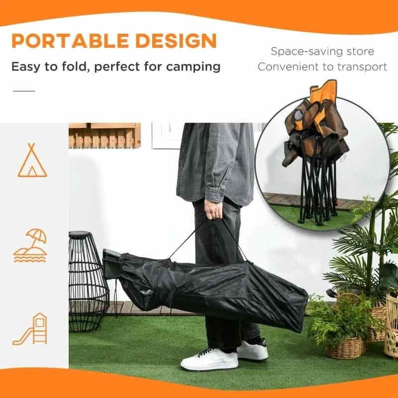 Outsunny Foldable Reclining Garden Chairs - Orange - 84G-152V00MX 9 Outsunny Foldable Reclining Garden Chairs - Orange - 84G-152V00MX - Image 9