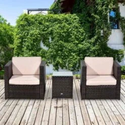 Outsunny 2-Seater Steel Rattan Sofa Furniture Set With Cushions - Brown- 860-073V01BN -OUTSUNNY Sales Shop outsunny 860 073v01bn 9