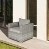 Outsunny Outdoor Single Wicker Garden Sofa Armchair - Grey- 860-141V70 -OUTSUNNY Sales Shop outsunny 860 141v70