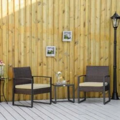 Outsunny 3 Piece PE Rattan Wicker Patio Bistro Set - Beige - 863-013BG -OUTSUNNY Sales Shop outsunny 863 013bg 11