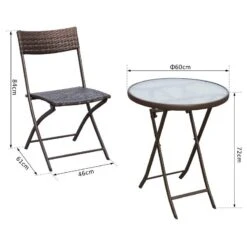 Outsunny 2 Seater Wicker Rattan Bistro Set - Brown - 863-029 -OUTSUNNY Sales Shop outsunny 863 029 1