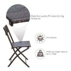 Outsunny 2 Seater Wicker Rattan Bistro Set - Brown - 863-029 -OUTSUNNY Sales Shop outsunny 863 029 2