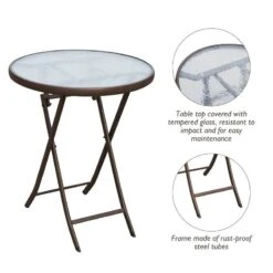 Outsunny 2 Seater Wicker Rattan Bistro Set - Brown - 863-029 -OUTSUNNY Sales Shop outsunny 863 029 4