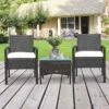 Outsunny 2 Seater Rattan Bistro Set Steel - Brown - 863-039CF -OUTSUNNY Sales Shop outsunny 863 039cf 1