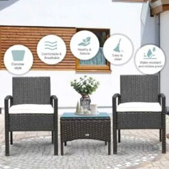 Outsunny 2 Seater Rattan Bistro Set Steel - Brown - 863-039CF -OUTSUNNY Sales Shop outsunny 863 039cf 6
