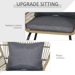 Outsunny 2 Seater Patio Coffee Table Set - Brown - 863-061V70GY 16 Outsunny 2 Seater Patio Coffee Table Set - Brown - 863-061V70GY -OUTSUNNY Sales Shop outsunny 863 061v70gy 3