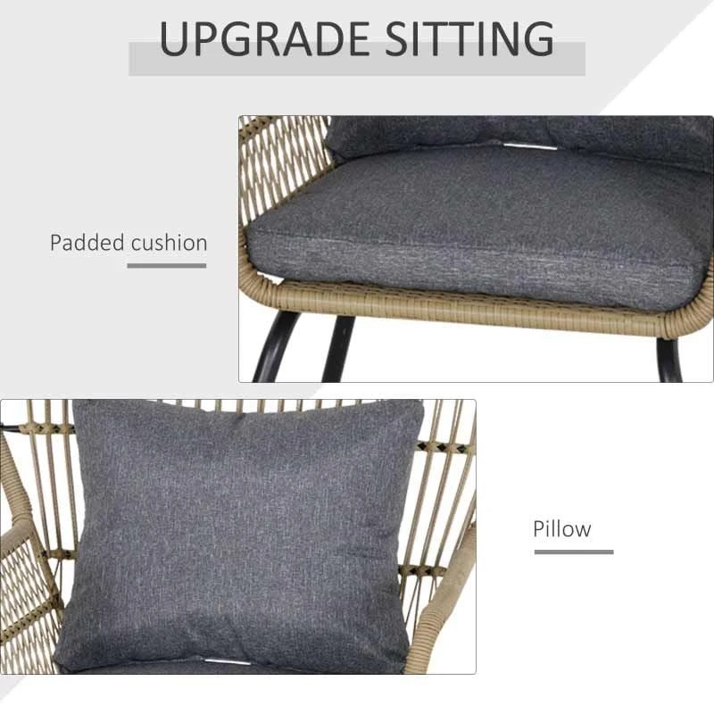 Outsunny 2 Seater Patio Coffee Table Set - Brown - 863-061V70GY 7 Outsunny 2 Seater Patio Coffee Table Set - Brown - 863-061V70GY - Image 7