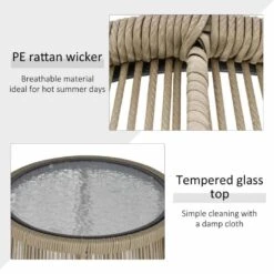 Outsunny 2 Seater Patio Coffee Table Set - Brown - 863-061V70GY 15 Outsunny 2 Seater Patio Coffee Table Set - Brown - 863-061V70GY -OUTSUNNY Sales Shop outsunny 863 061v70gy 4