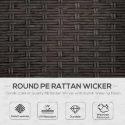 Outsunny 3 Pieces Rattan Bistro Set Conversation Furniture Sets - Grey - 863-104V70 -OUTSUNNY Sales Shop outsunny 863 104v70 3