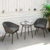 Outsunny 3 Pieces Rattan Bistro Set Conversation Furniture Sets - Grey - 863-104V70 -OUTSUNNY Sales Shop outsunny 863 104v70 9