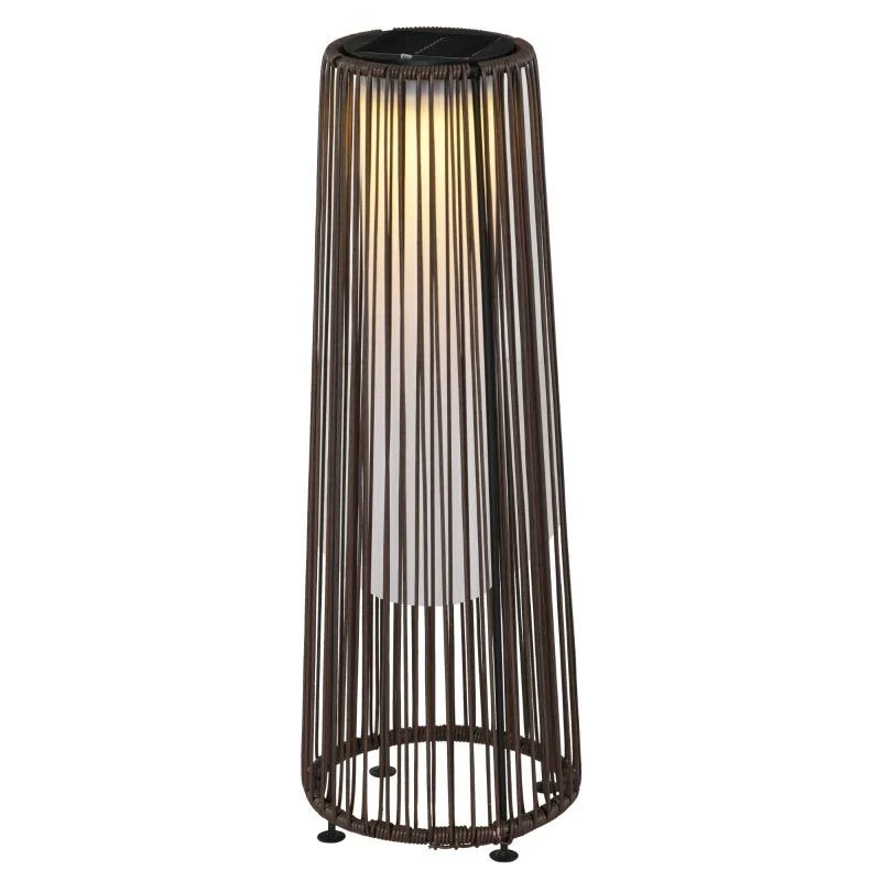 Outsunny Solar Powered Wicker Lantern - Brown - 866-006BN 2 Outsunny Solar Powered Wicker Lantern - Brown - 866-006BN - Image 2