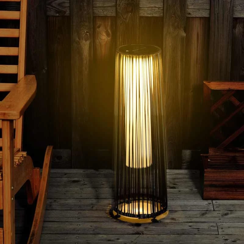 Outsunny Solar Powered Wicker Lantern - Brown - 866-006BN 1 Outsunny Solar Powered Wicker Lantern - Brown - 866-006BN