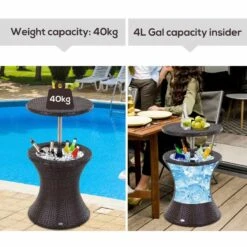 Outsunny Rattan Ice Bucket Table - Brown - 867-016BN 18 Outsunny Rattan Ice Bucket Table - Brown - 867-016BN -OUTSUNNY Sales Shop outsunny 867 016bn 5