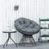 Outsunny 360° Swivel Papasan Moon Bowl Chair - Grey - 867-021V70GY