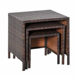 Outsunny 3 Pcs Rattan Nest Of Tables - Brown - 867-030 13 Outsunny 3 Pcs Rattan Nest Of Tables - Brown - 867-030 -OUTSUNNY Sales Shop outsunny 867 030 10