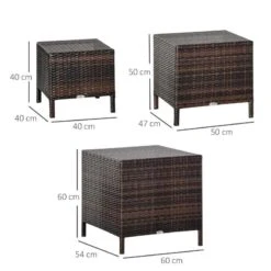Outsunny 3 Pcs Rattan Nest Of Tables - Brown - 867-030 14 Outsunny 3 Pcs Rattan Nest Of Tables - Brown - 867-030 -OUTSUNNY Sales Shop outsunny 867 030 2