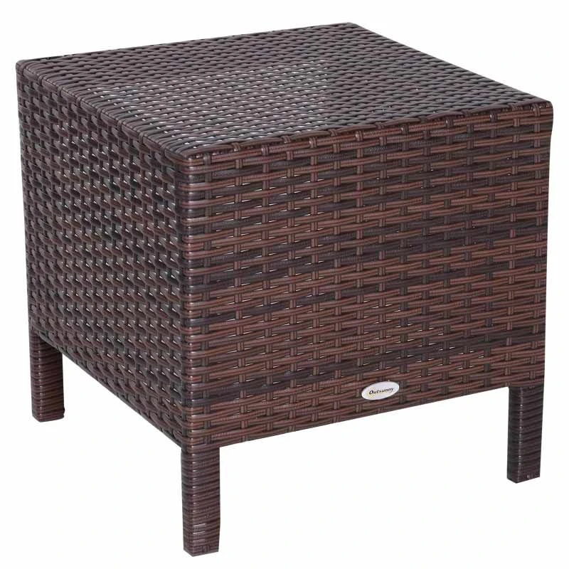 Outsunny 3 Pcs Rattan Nest Of Tables - Brown - 867-030 6 Outsunny 3 Pcs Rattan Nest Of Tables - Brown - 867-030 - Image 6
