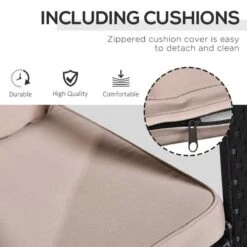 Outsunny 2 Seater Rattan Rocking Bistro Set With Cushion -Black / Beige - 867-036 16 Outsunny 2 Seater Rattan Rocking Bistro Set With Cushion -Black / Beige - 867-036 -OUTSUNNY Sales Shop outsunny 867 036 3