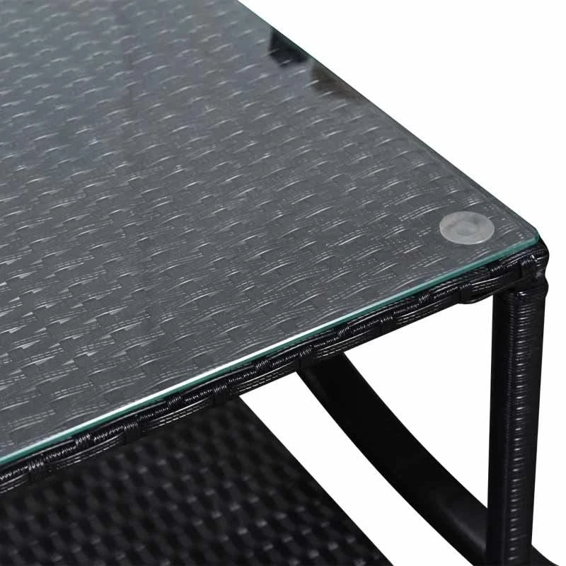 Outsunny 2 Seater Rattan Rocking Bistro Set With Cushion -Black / Beige - 867-036 2 Outsunny 2 Seater Rattan Rocking Bistro Set With Cushion -Black / Beige - 867-036 - Image 2