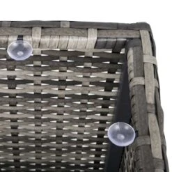 Outsunny Square Rattan Coffee Table With Glass Table Top - 650mm - Dark Grey - 867-069CG -OUTSUNNY Sales Shop outsunny 867 069cg bottom