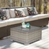 Outsunny Square Rattan Coffee Table With Glass Table Top - 650mm - Light Grey - 867-069GY -OUTSUNNY Sales Shop outsunny 867 069gy 9