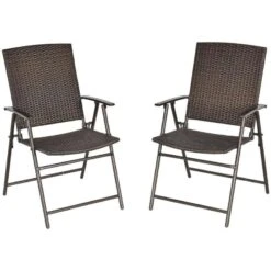 Outsunny 2 Piece Steel Rattan Bistro Set With Armrest - Brown - 867-070 -OUTSUNNY Sales Shop outsunny 867 070