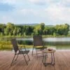 Outsunny 2 Piece Steel Rattan Bistro Set With Armrest - Brown - 867-070