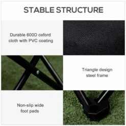Outsunny Camping Chair With Carrying Bag & Storage Pocket - Black - A20-292V00BK -OUTSUNNY Sales Shop outsunny a20 292v00bk 2