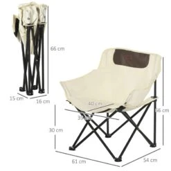 Outsunny Camping Chair With Carrying Bag & Storage Pocket - White - A20-292V00WT -OUTSUNNY Sales Shop outsunny a20 292v00wt 3