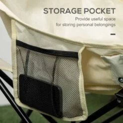 Outsunny Camping Chair With Carrying Bag & Storage Pocket - White - A20-292V00WT -OUTSUNNY Sales Shop outsunny a20 292v00wt 5