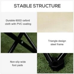 Outsunny Camping Chair With Carrying Bag & Storage Pocket - White - A20-292V00WT -OUTSUNNY Sales Shop outsunny a20 292v00wt 6