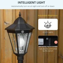 Outsunny LED Solar Light With Aluminium Frame - Black - B30-016V01 -OUTSUNNY Sales Shop outsunny b30 016v01 5