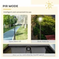 Outsunny Solar Garden Lamp PIR Motion Sensor - Black - B30-029V00BK -OUTSUNNY Sales Shop outsunny b30 029v00bk 6