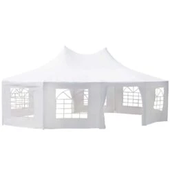 Outsunny Decagonal Garden Party Tent 8900x6500mm - White - 01-0006-002 -OUTSUNNY Sales Shop outsunny 01 0006 002 1