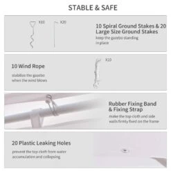 Outsunny Decagonal Garden Party Tent 8900x6500mm - White - 01-0006-002 -OUTSUNNY Sales Shop outsunny 01 0006 002 4