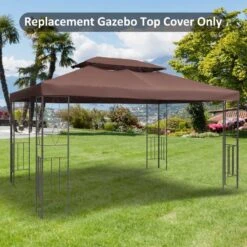 Outsunny 2 Tier Gazebo Replacement Canopy 4000x3000mm - Brown - 01-0082 -OUTSUNNY Sales Shop outsunny 01 0082 1